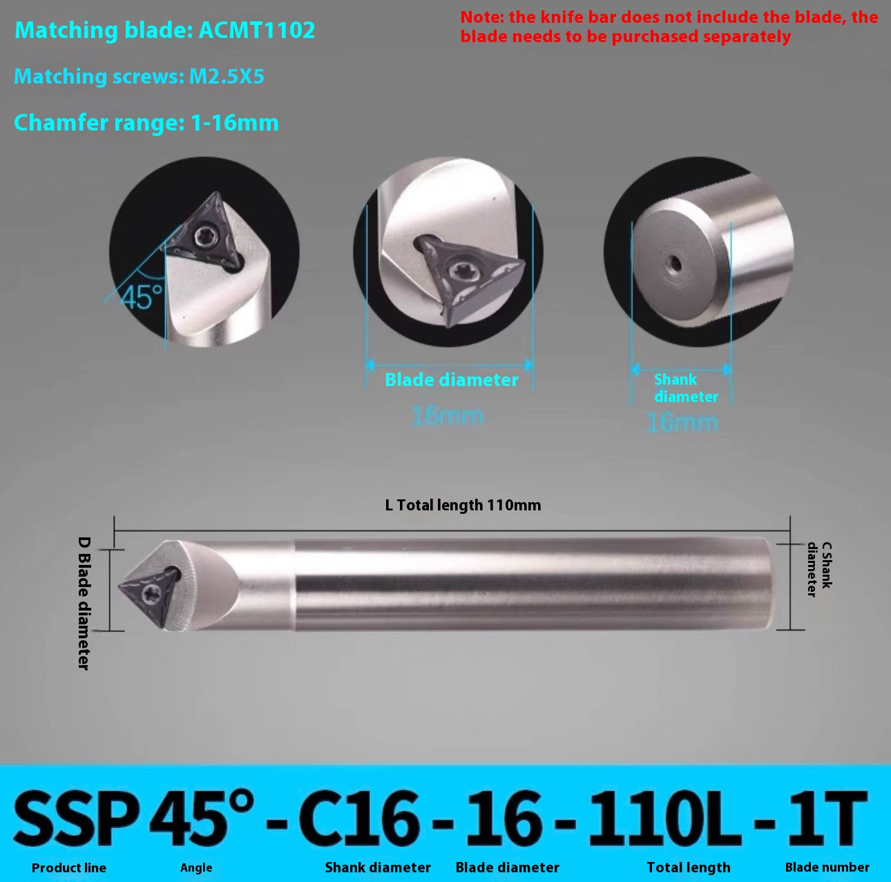 1144-Shedding type fixed-point chamfering cutter 30 degree 45 degree 60 degree chamfering cutter bar SSK/SSP/TCM/SSY/SSO/SSH Shandong Denso Pricision Tools Co.,Ltd.